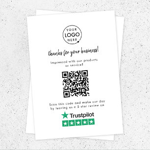 Trustpilot Reviews   Business Review Link QR Code Enclosure Card