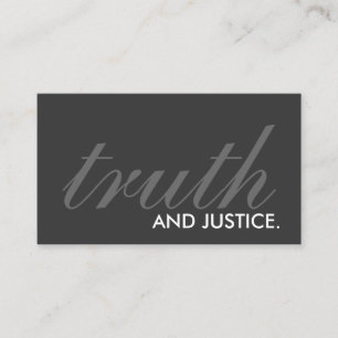 truth and justice. (colour customizable) business card