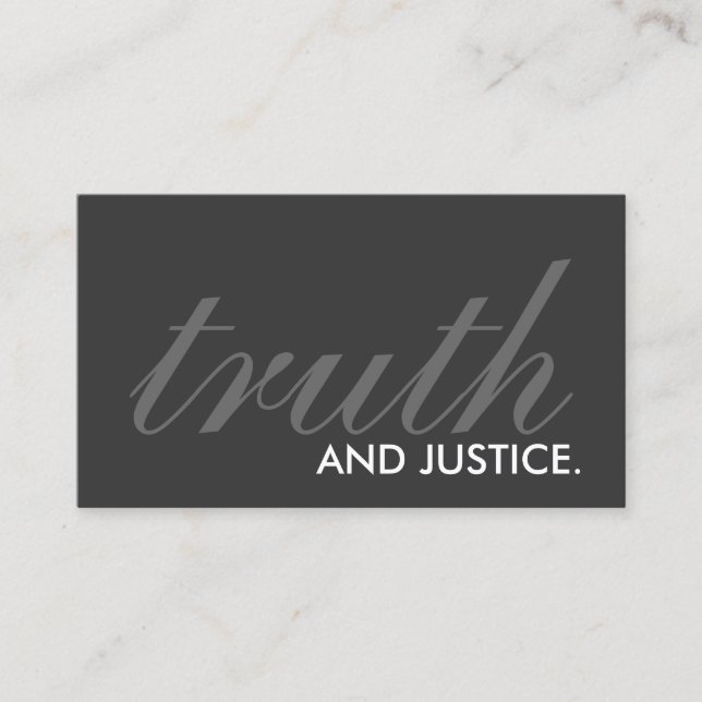truth and justice. (colour customizable) business card (Front)