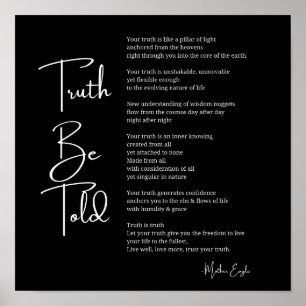 Truth Be Told poem poster wall art decor