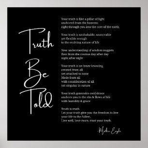 Truth Be Told poème poster décoration murale