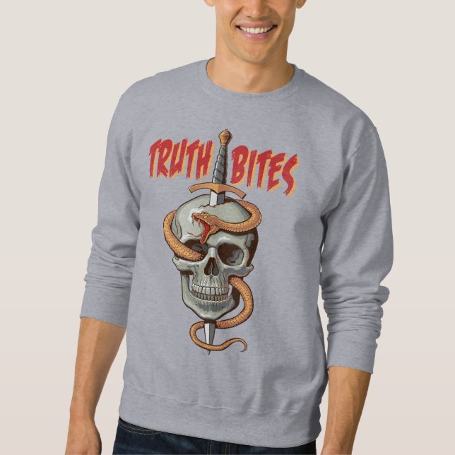 Truth Bites Skull and Snake Sweatshirt (Front)