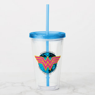 Truth Compassion Strength Comic Wonder Woman Logo Acrylic Tumbler
