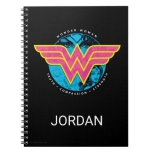 Truth Compassion Strength Comic Wonder Woman Logo Notebook