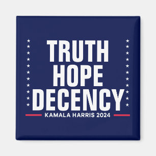 Truth Hope Decency   Harris Walz Blue Magnet