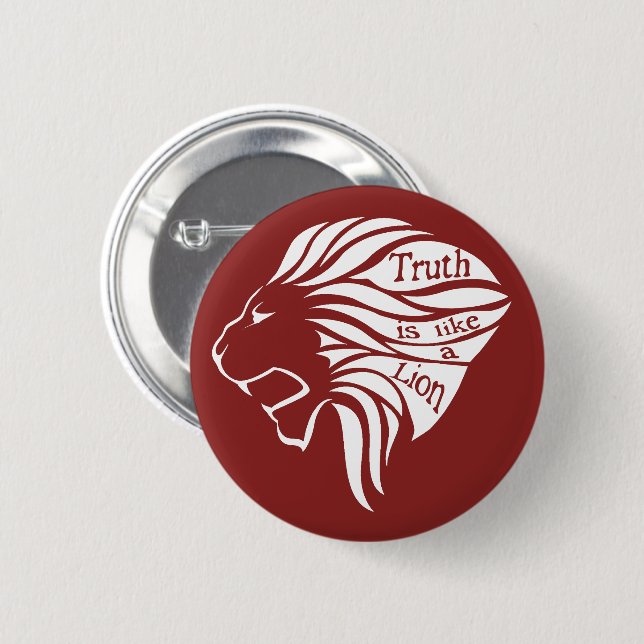 Truth is like a Lion 2 Inch Round Button (Front & Back)