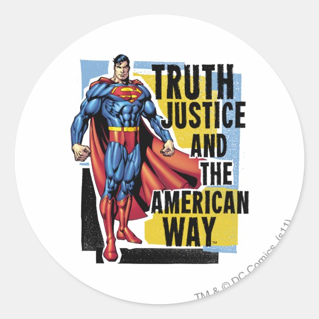 Truth, Justice Classic Round Sticker (Front)