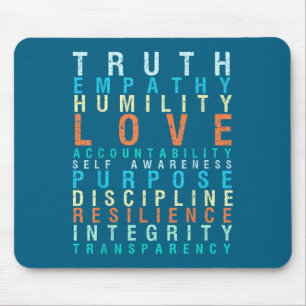 Truth Love Empathy Self Awareness Insrational Word Mouse Pad