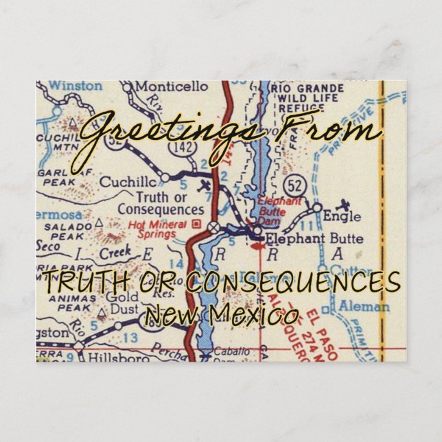 Truth or Consequences NM Vintage Postcard (Front)