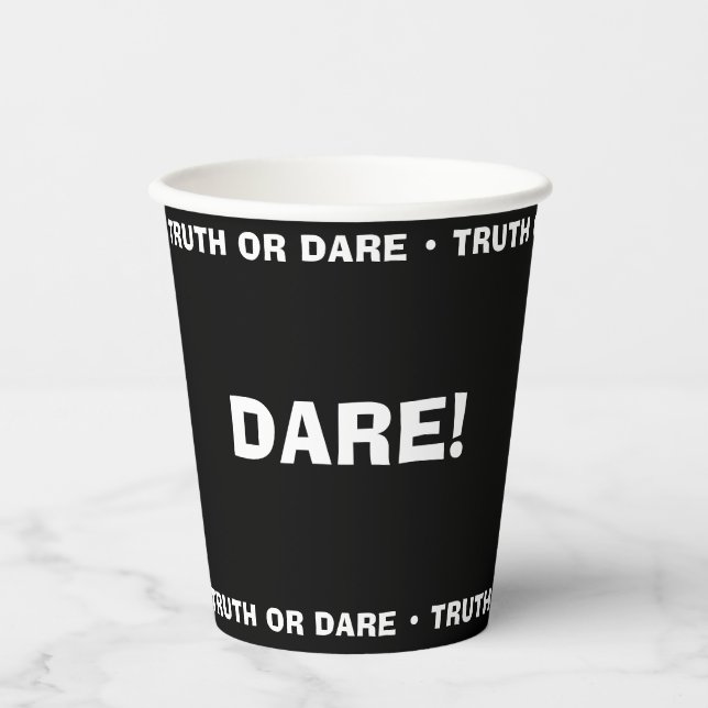 Truth or Dare Party Game DARE Black Beer Pong  Paper Cups (Front)