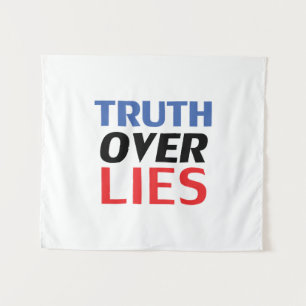 "Truth over Lies" Blue Red White Black Tapestry