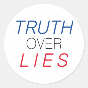 "Truth over Lies" blue white red black - Classic Round Sticker