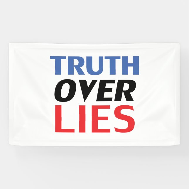 Truth over Lies, red white and blue Banner (Horizontal)
