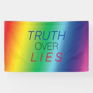 Truth over Lies - red, white, blue, pride lgbtq Banner