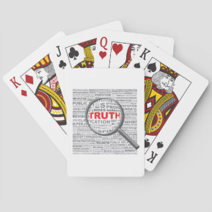 Truth Revealed in Wordle under Magnifying Glass Playing Cards