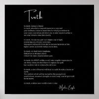 Truth victory courage poem poster wall art Poster