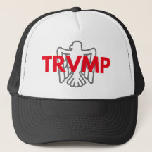TRVMP trucker hat - red with grey eagle