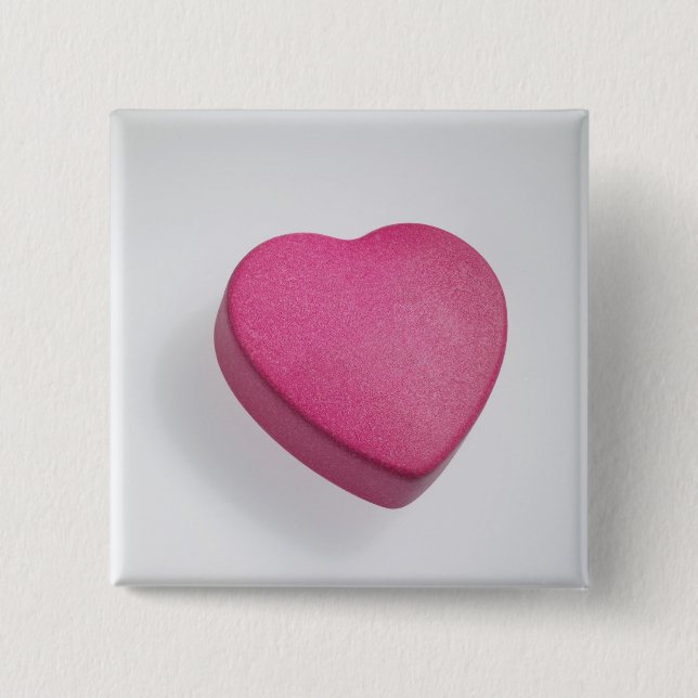 Try again heart candy 2 inch square button (Front)
