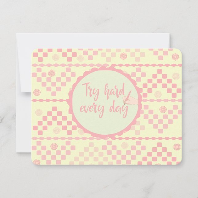 Try Hard every day  Card (Front)