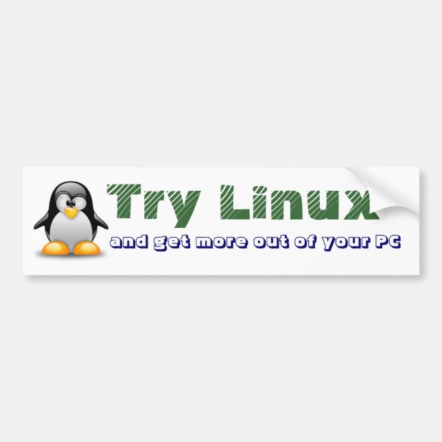 Try Linux Bumper Sticker (Front)