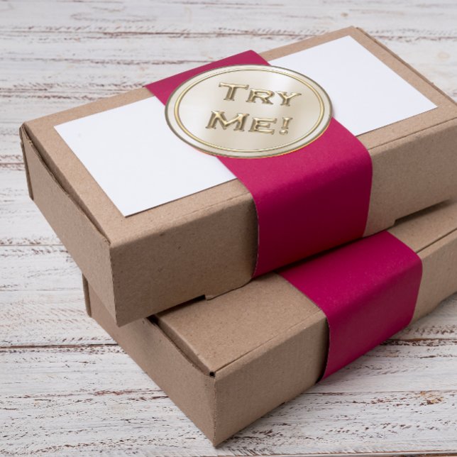 Try Me Ivory Gold Grey For Tester Sample Container Classic Round Sticker (Try Me Ivory Gold Gray For Tester Sample Container Classic Round Sticker)