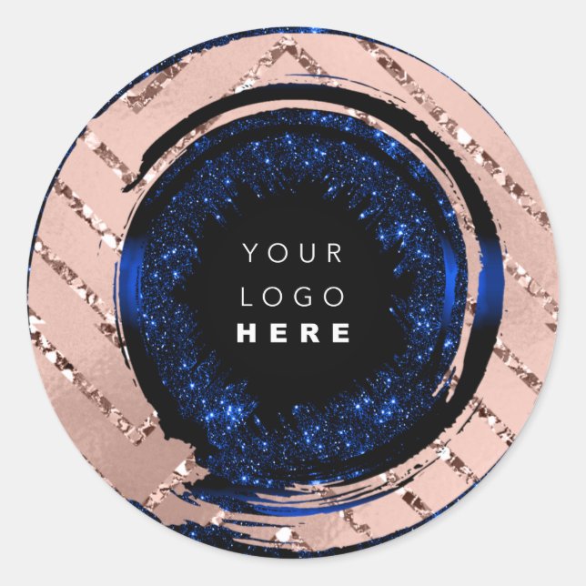 Try Me Logo Rose Navy Tester Sample Container Classic Round Sticker (Front)