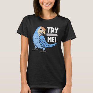 Try Me Parrot With Knife I Peach faced Blue Lovebi T-Shirt