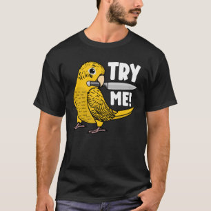 Try Me Parrot With Knife I Yellow Lutino Budgie Bu T-Shirt