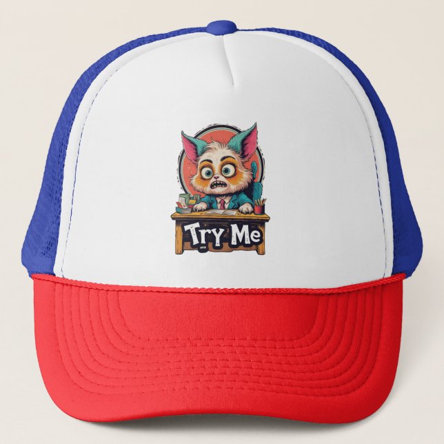 Try Me Tshirt  Trucker Hat (Front)