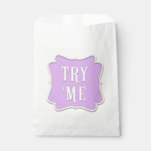 "Try Me" Wonderland Tea Party Pastel Purple Favour Bag