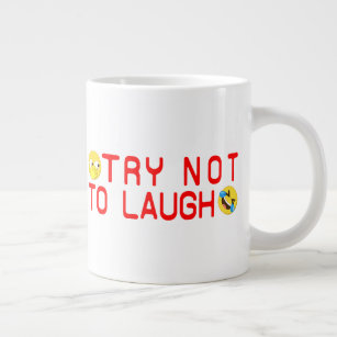 Try Not to Laugh Funny Emoji Large Coffee Mug