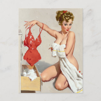 Try on pin up postcard