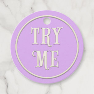 "Try One" Wonderland Tea Party Pastel Purple Favour Tags