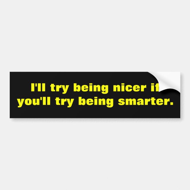 Try to be nicer bumper sticker (Front)