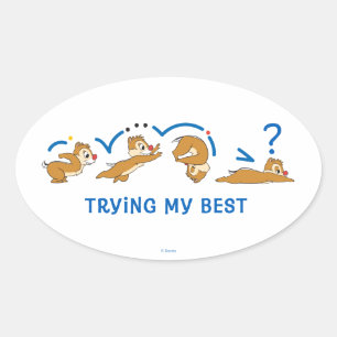 Trying My Best Oval Sticker