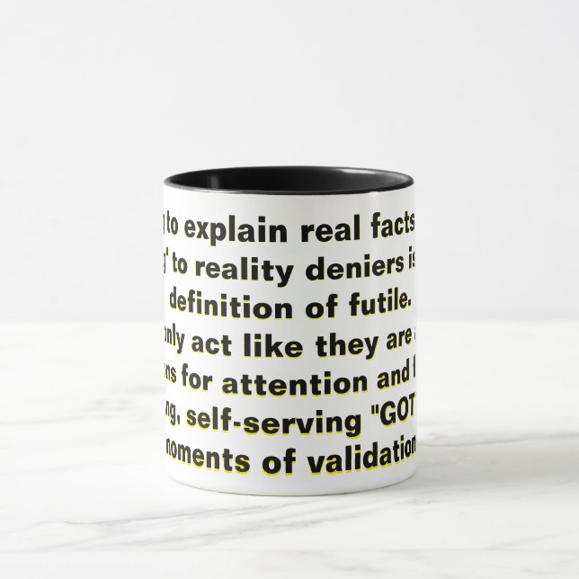 Trying to explain real facts, "man-splaining"  mug (Center)