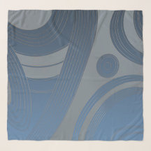 Trypillian Macro Waves Denim Ice Blue Ethno Scarf