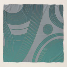 Trypillian Macro Waves Teal Silver Contrast Ethno