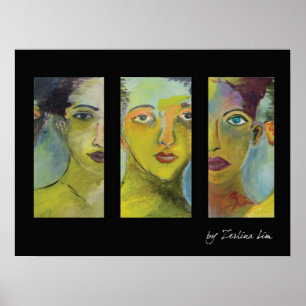 tryptic painting poster