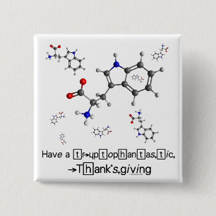 Tryptophan Molecule 2 Inch Square Button