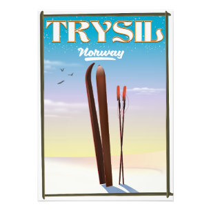 Trysil Norway , Norway ski travel poster