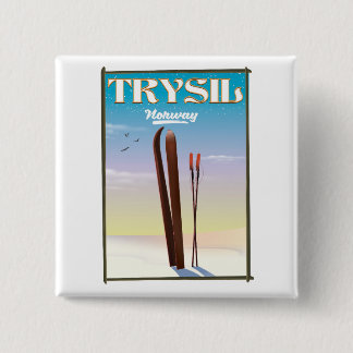 Trysil Norway , Norway ski travel poster 2 Inch Square Button