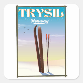 Trysil Norway , Norway ski travel poster Square Sticker
