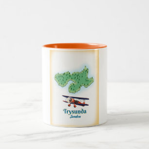 Trysunda Sweden map Two-Tone Coffee Mug
