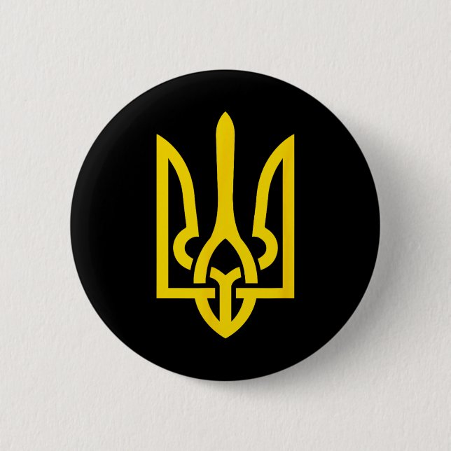 Tryzub Symbol Of Ukraine  2 Inch Round Button (Front)