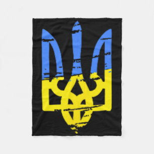 Tryzub Ukraine Ukrainian Trident Military  Fleece Blanket