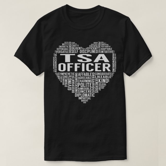 Tsa Officer Heart T-Shirt (Design Front)