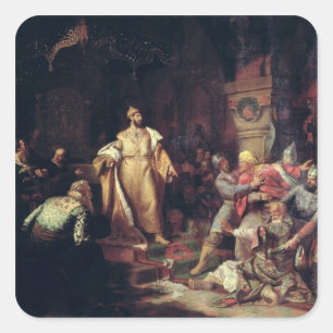 Tsar Ivan III  Tearing the Deed of Tatar Khan Square Sticker