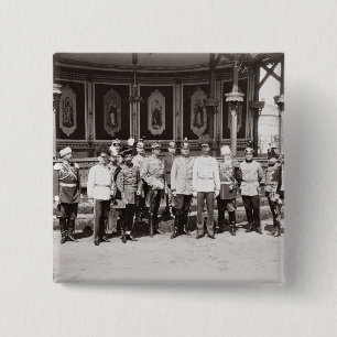 Tsar Nicholas II (1868-1918) standing in the garde 2 Inch Square Button