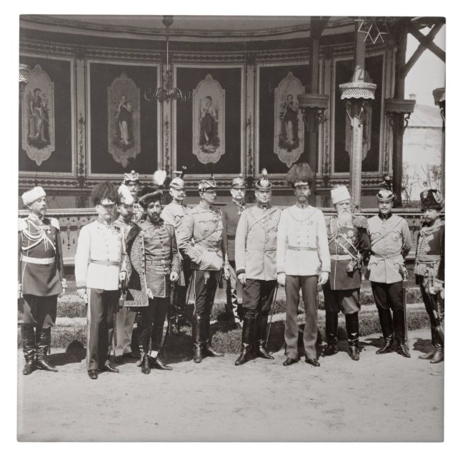 Tsar Nicholas II (1868-1918) standing in the garde Tile (Front)